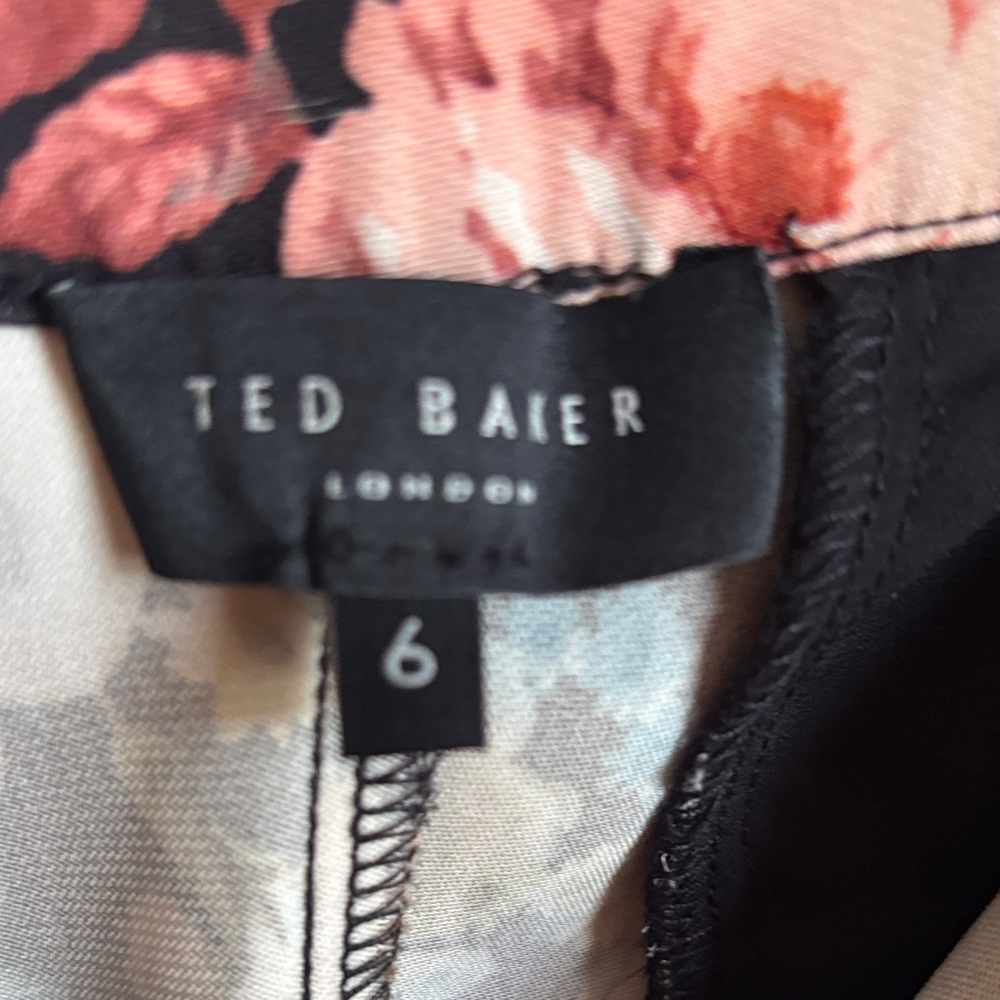 Ted Baker Black Floral Wide-Leg Trousers - Picture 4 of 4